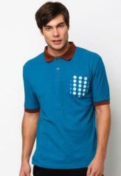 Polo Tee With Big Dot Print Pocket