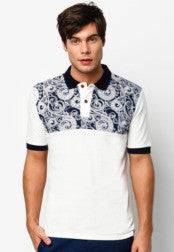 Polo Tee With Yoke Print