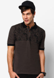 Polo Tee With Yoke Print