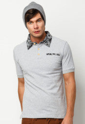 Polo Tee With Print Collar