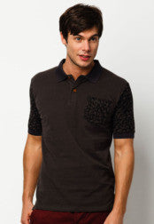 Polo Tee With Printed Sleeves