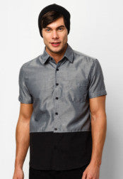 Short Sleeve Shirt With Color Block