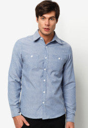 Long Sleeve Oxford Shirt With Double Pocket