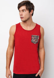 Tank Top With Paisley Print Pocket