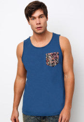 Tank Top With Paisley Print Pocket