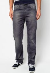 Contrast Stitch Straight Cut Jeans