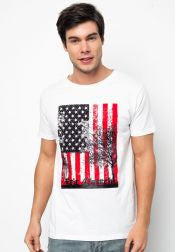 Flag Print Crew Neck Tee