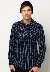 Contrast Plaid Print Long Sleeves Shirt