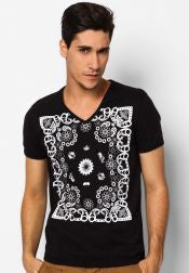 Paisley V Neck T-Shirt