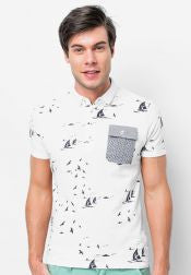 Pocket Print Polo Tee