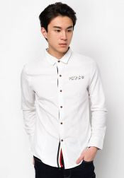 Long Sleeve Oxford Shirt With Contrast Placket