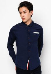 Long Sleeve Oxford Shirt With Contrast Placket