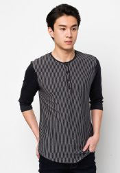 3/4 Sleeve Striped Tee