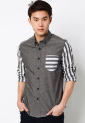 Contrast long sleeve shirt