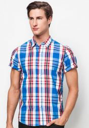 Short Sleeve Shirt With Check Print