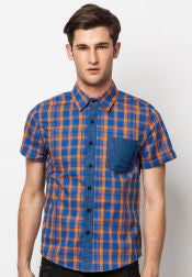 Short Sleeve Shirt With Check Print