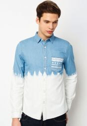 Ombre Effect Long Sleeves Shirt