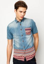 Aztec Print Short Sleeves Shirt