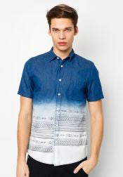 Ombre Effect Short Sleeves Shirt