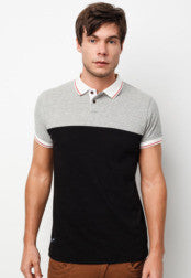 Cut and Sew Contrast Top Polo T-Shirt