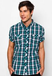 Short Sleeves Checkered Shirt