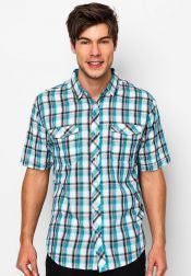 Short Sleeves Checkered Shirt