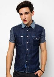 Short Sleeve Organic Denim Shirt